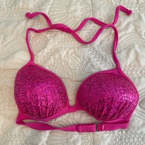 Venus Bikini top sequenced hot pink